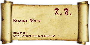 Kuzma Nóra névjegykártya