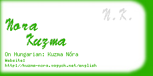 nora kuzma business card