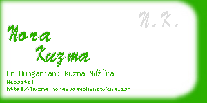 nora kuzma business card